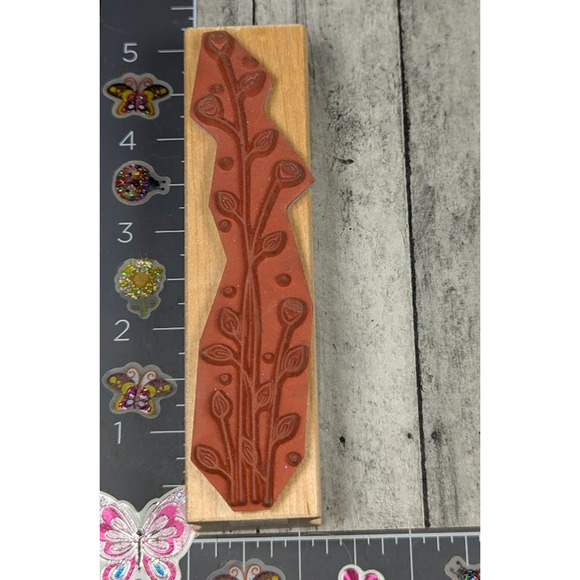 Great Impressions Flower Plant Leafy Tall F192 Rubber Stamp Wood #L82‎ - Picture 2 of 3